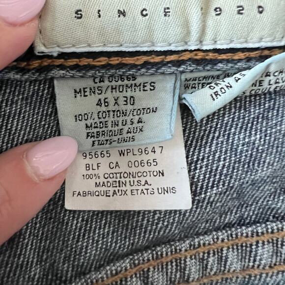 Vintage Eddie Bauer Jeans Men’s 46x30 Blue Denim Button Fly Made in USA 90s - Picture 6 of 10